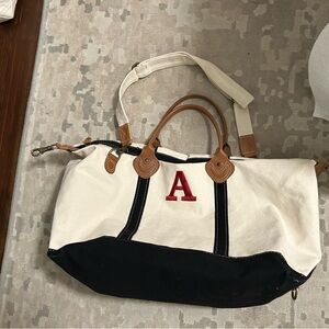 CB STATION black and maroon “A” monogram Sunshine Satchel